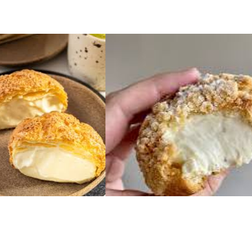 Clássico da confeitaria francesa, adaptado no Japão, com massa choux leve e aerada, combinada com uma incomparável cobertura craquelin crocante e amanteigada. Generosamente recheada com um creme légère aveludado, suave e fresco, tudo com 80g. O equilíbrio perfeito entre textura e doçura