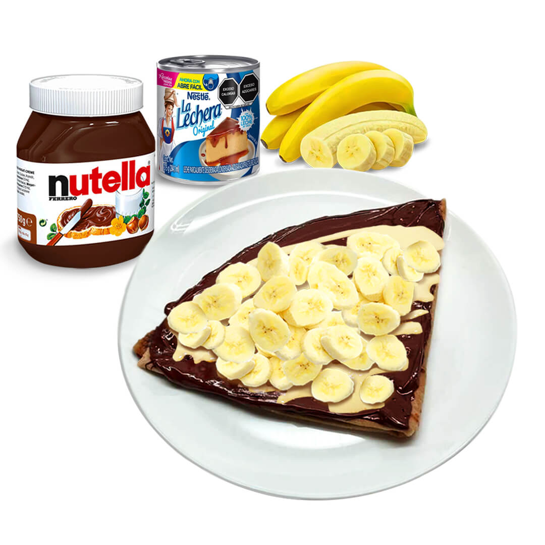 2 Crepas con NUTELLA y LECHERA
