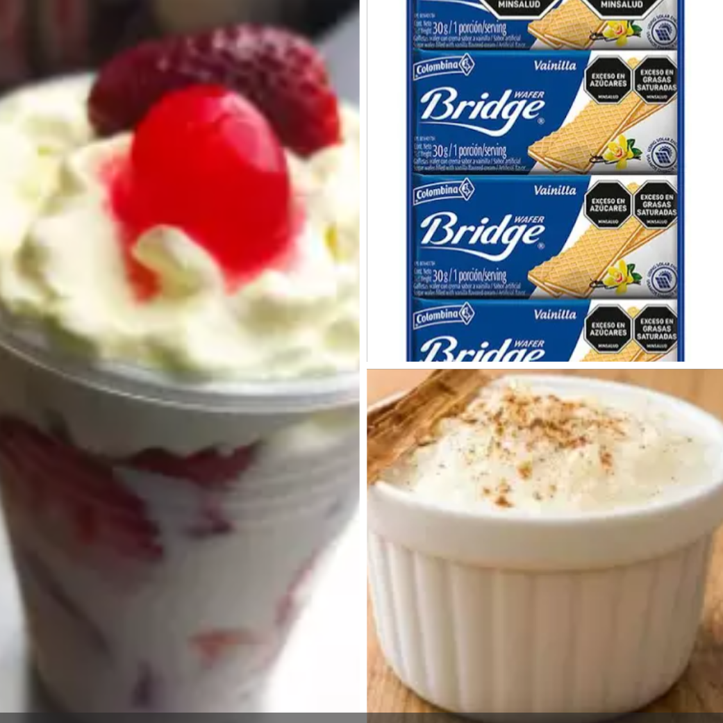 Fresas con crema+ arroz 5oz + bridge de fresa