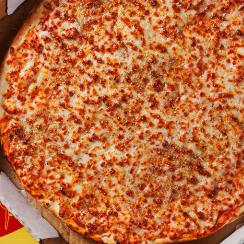 Molho de tomate, mussarela e orégano.