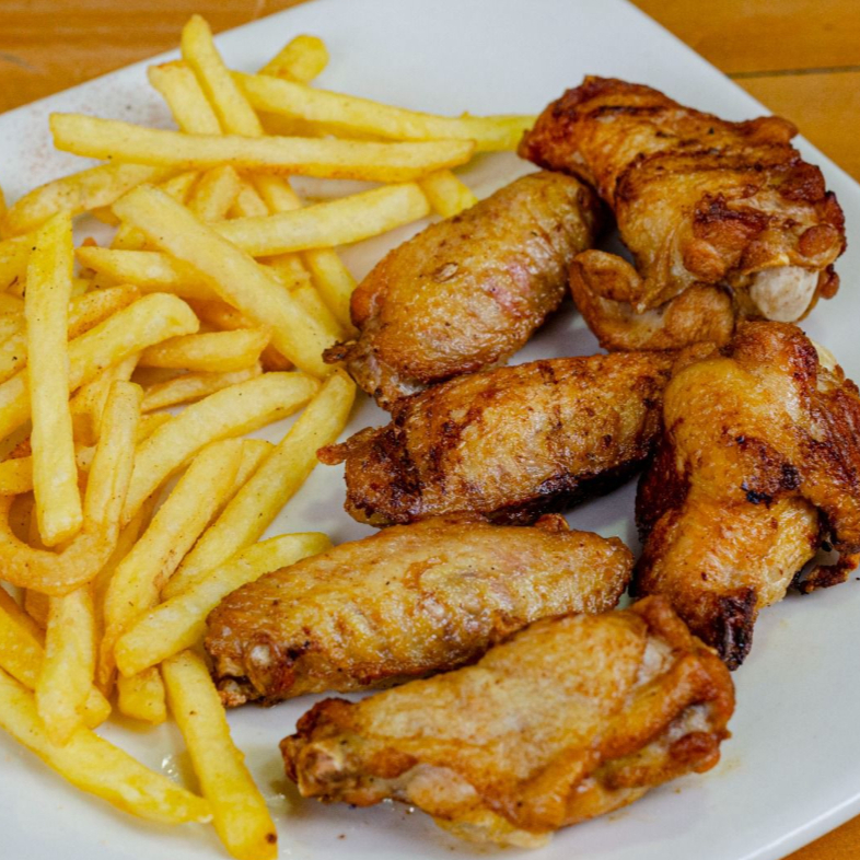 6 Alitas + Papas