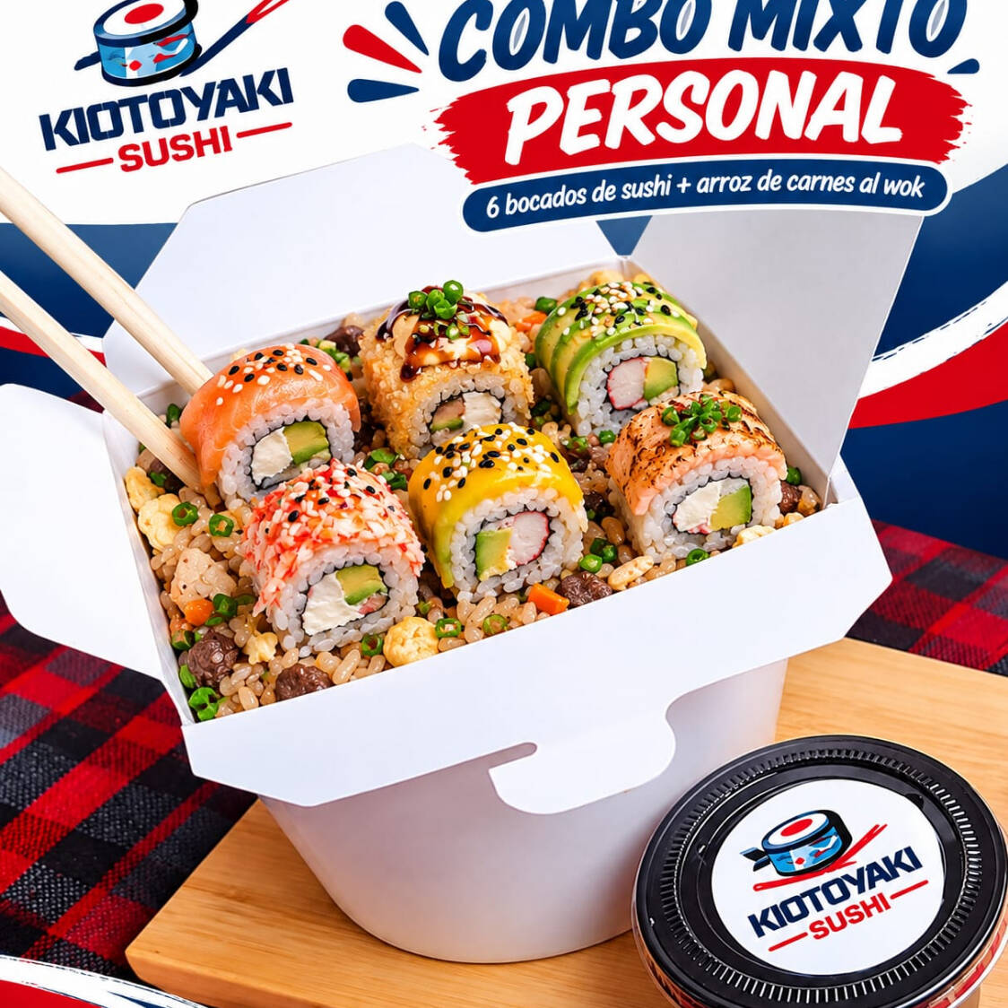 combo mixto arroz y sushi