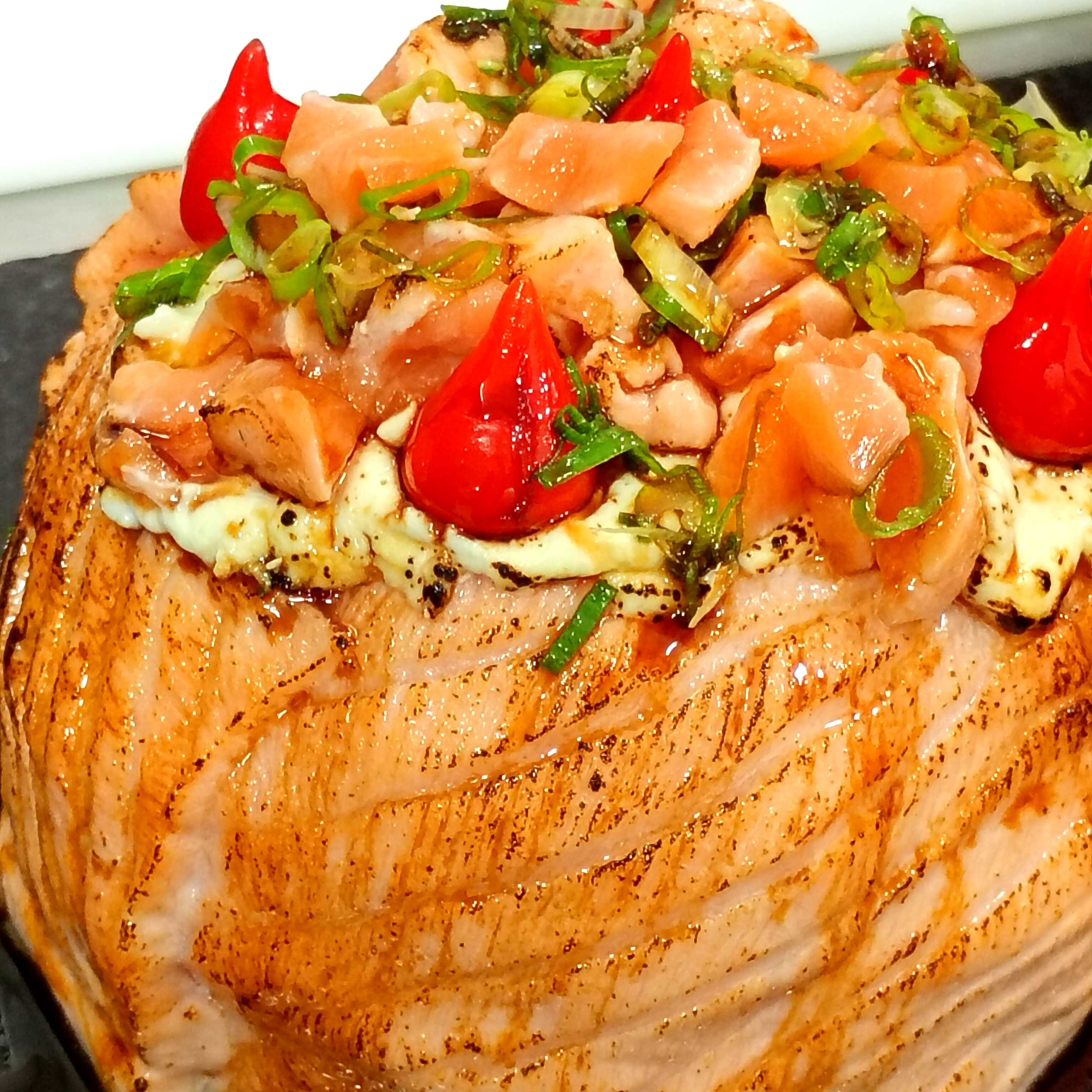 Salmão, Creme Cheese, Arroz e Cebolinha