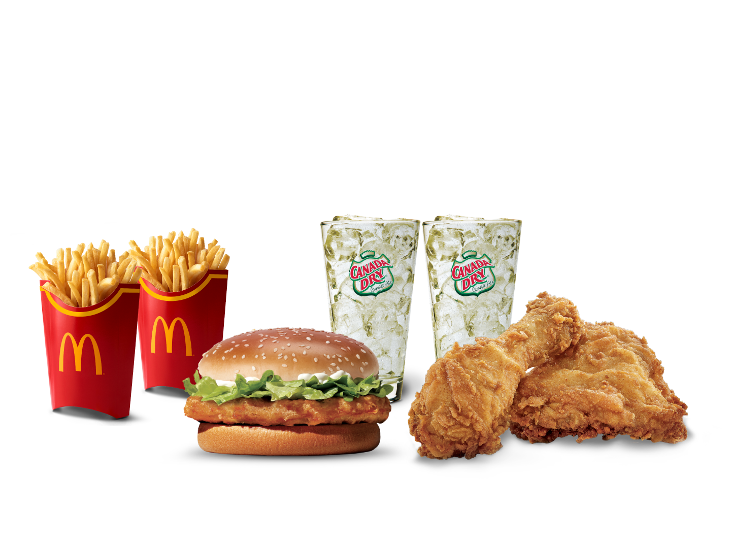 Pollo McCrispy® 2 pz, McPollo, 2 McPapas® Grandes y 2 bebidas me