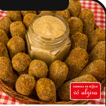 Salgadinho com massa leve e com recheio generoso de alho com mussarela. Frito e congelado, basta levar ao forno. Contém 20 unidades. Imagem meramente ilustrativa. Serve 4 Pessoas.