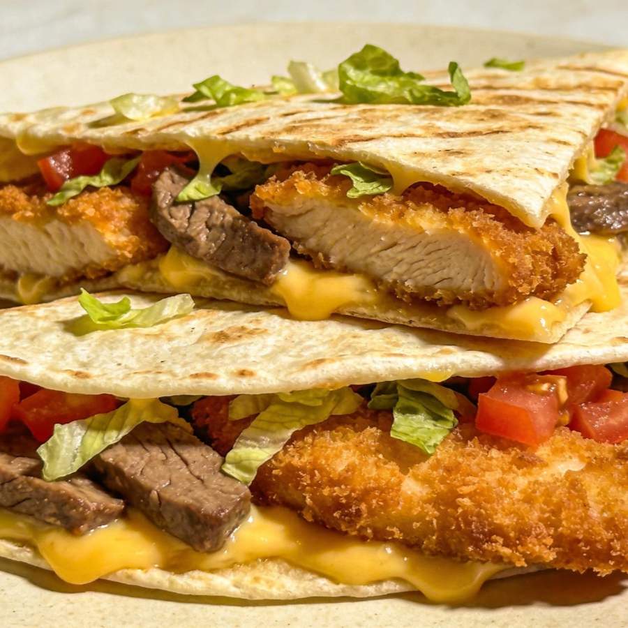 Quesadilla de milanesa de pollo