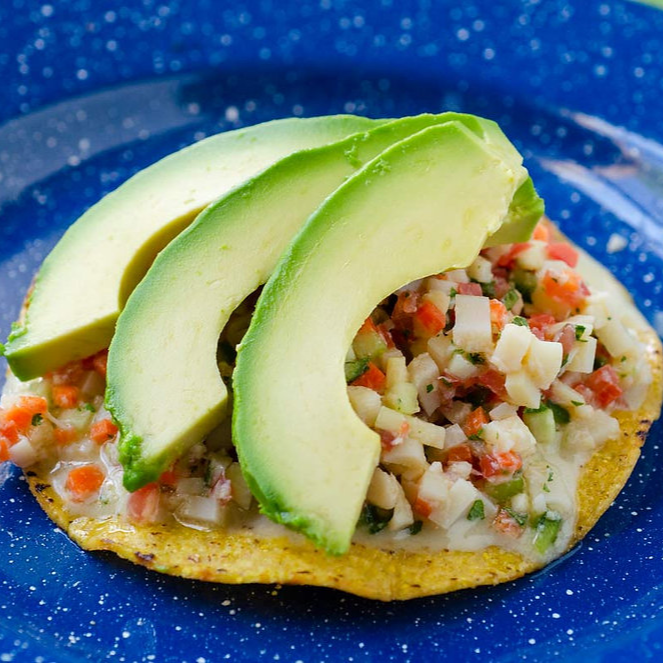 Tostada de Ceviche de Pescado 300g