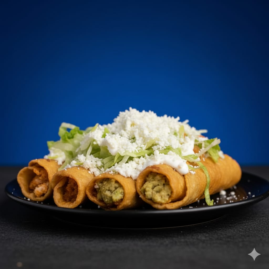 Tacos Dorados de Mole Verde, 4 pzas
