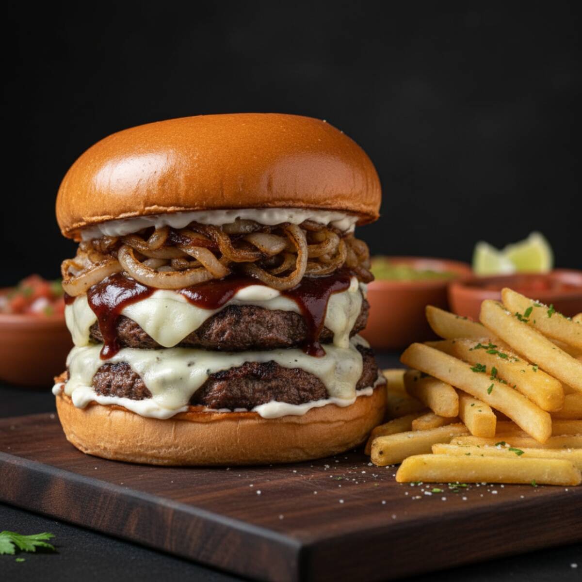 Hamb. Doble Arrachera (c/Papas)