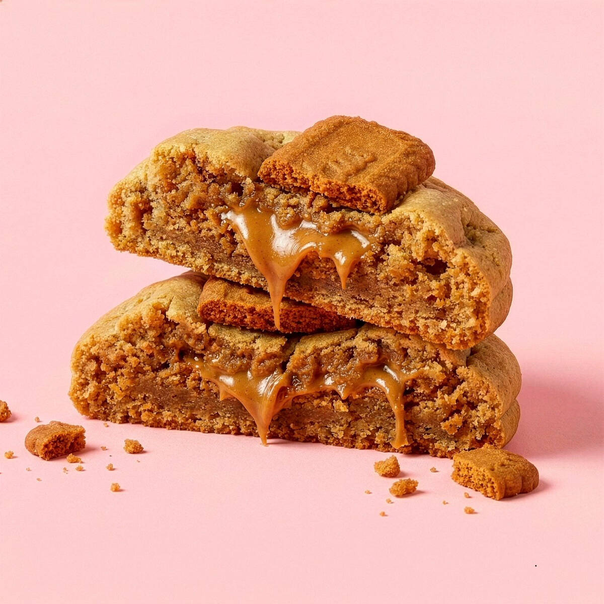 Cookie feito com nossa massa estilo new york, com muitaaaaas gotas de chocolate branco nobre e recheado com delicioso creme de biscoff lotus!
