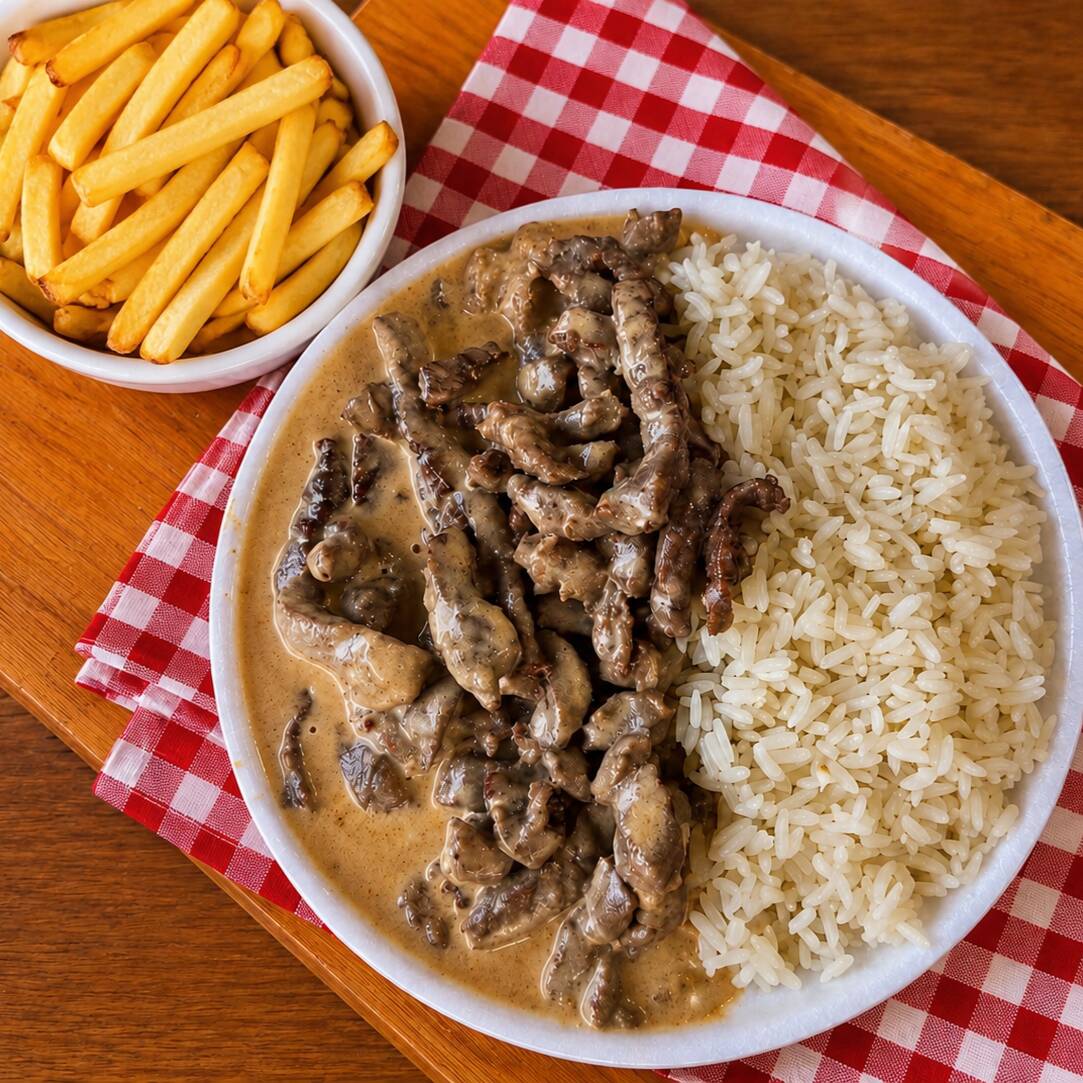 MARMITA COM ARROZ E BATATA FRITA (Marmita Indicada Para 01 Pessoa)