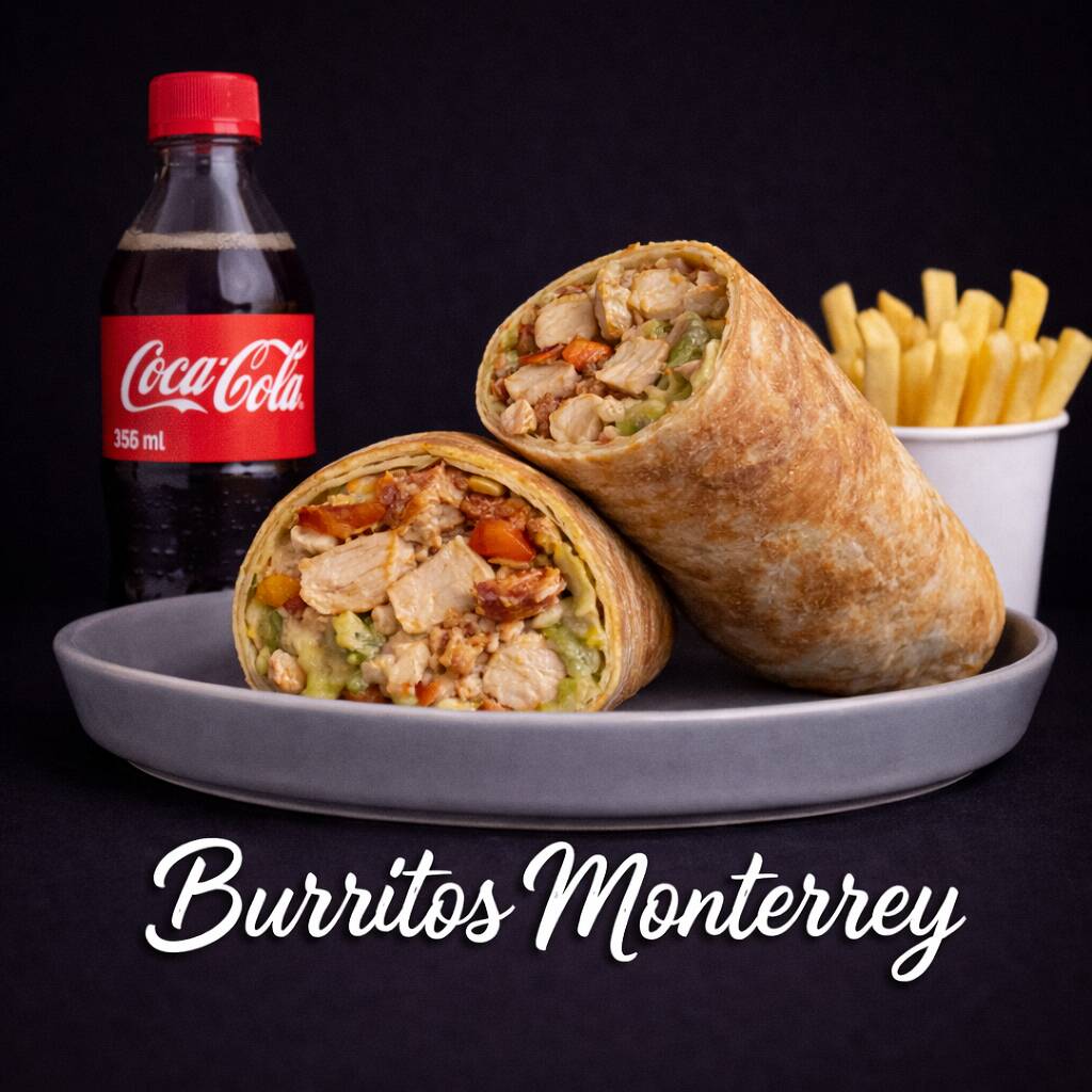 Combo Burrito Pollo con Papas y Bebida