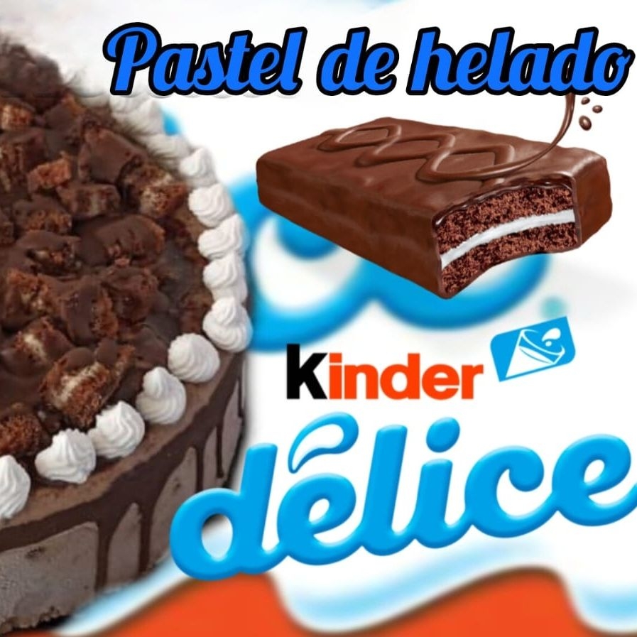 Pastel de Helado Sabor Kinder Delice (rebanada)