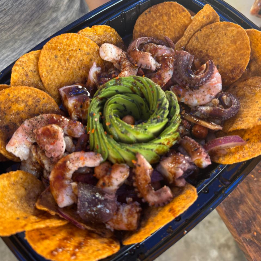 Tostiaguachile Camaron Con Pulpo