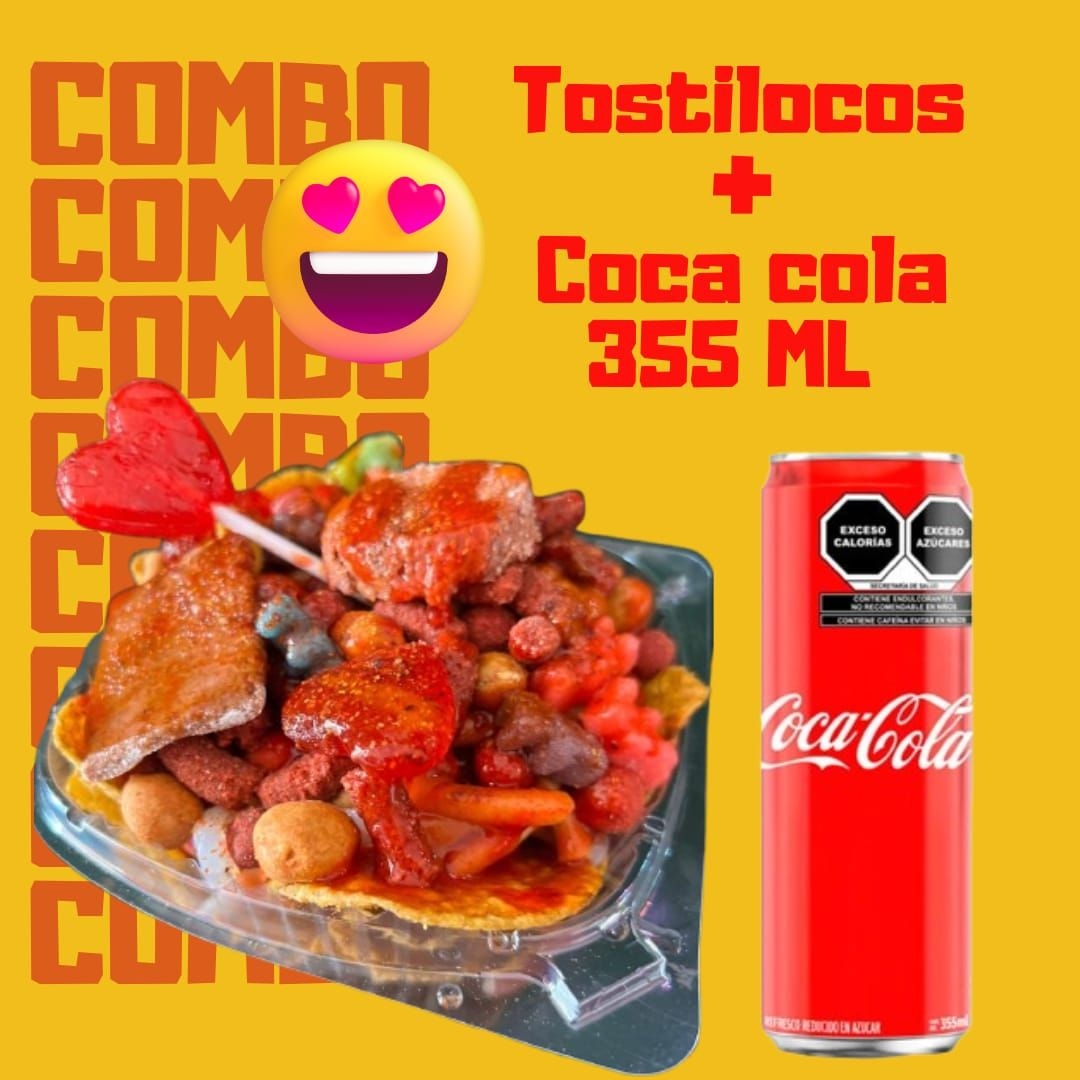 Tostilocos con coca cola lata