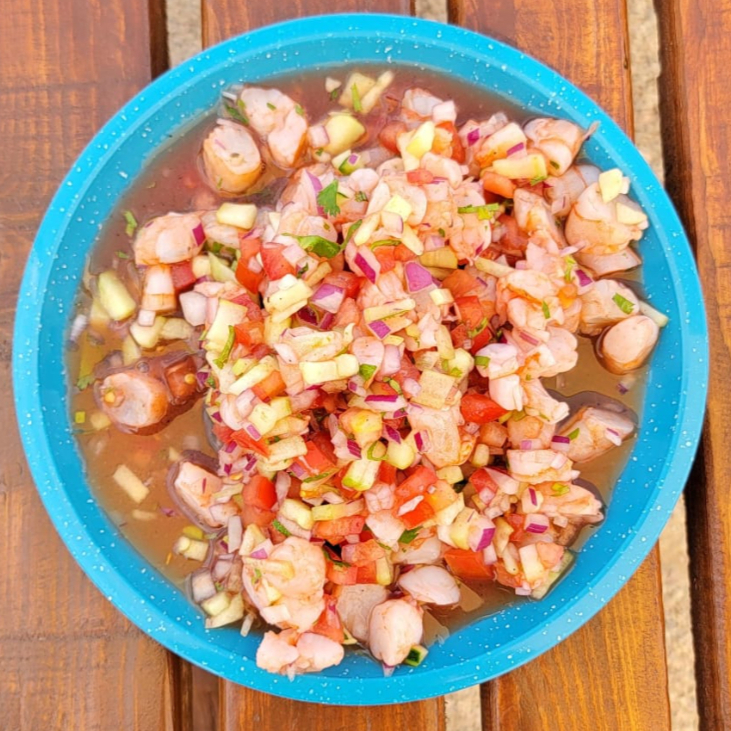 Ceviche de Camarón Media Orden.