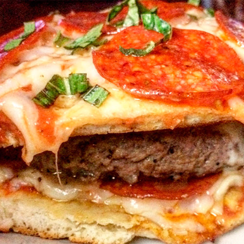 HAMBURGUESA PIZZA + 1 COCA COLA