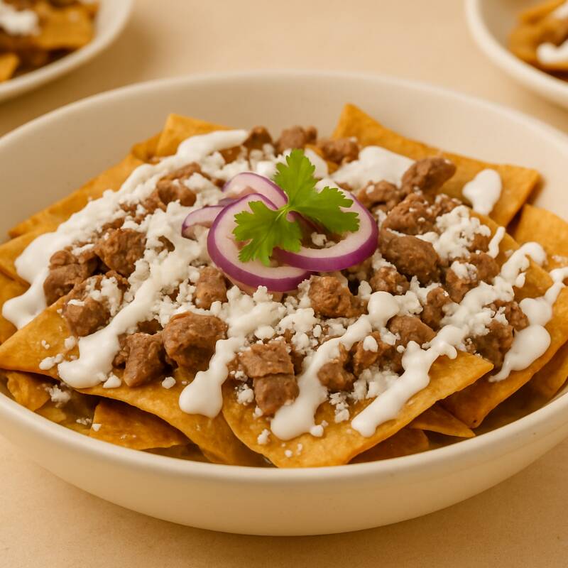 Chilaquiles Verdes Con Bistec
