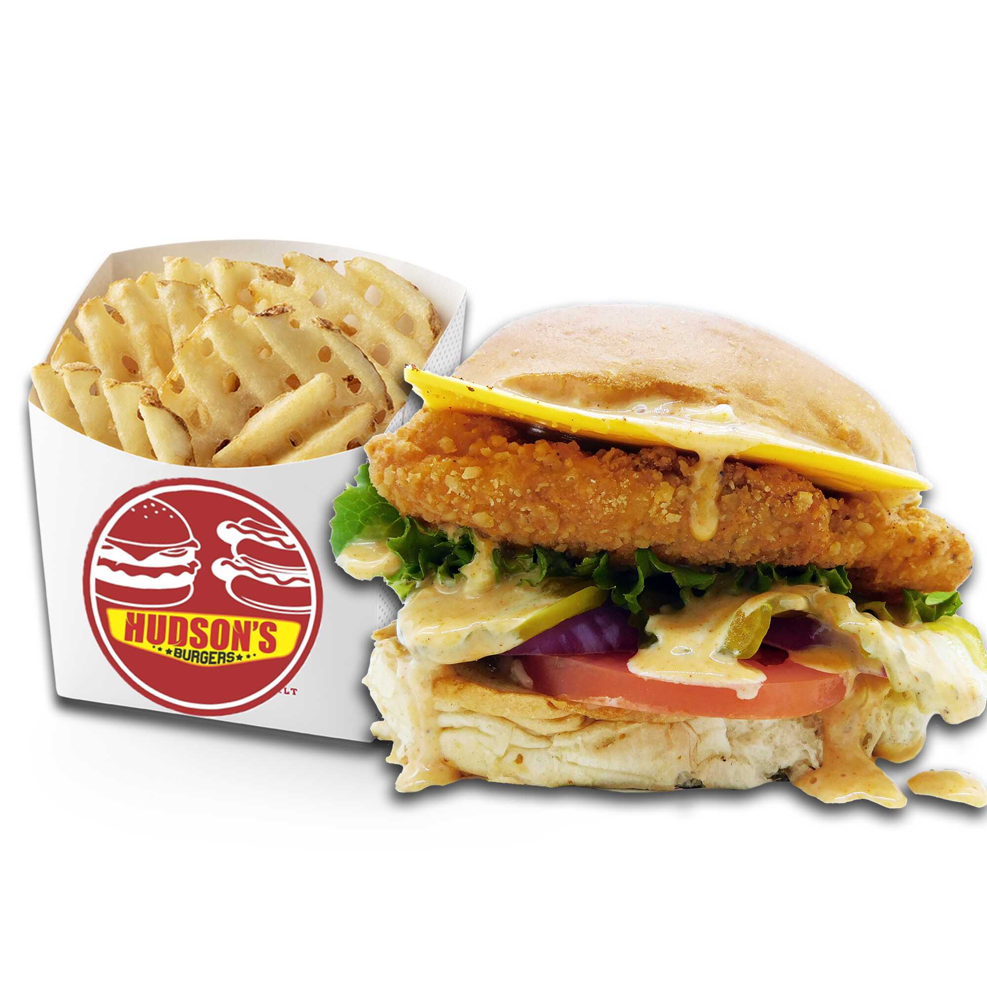 Combo-Hamburguesa de Pollo y Papas Waffle