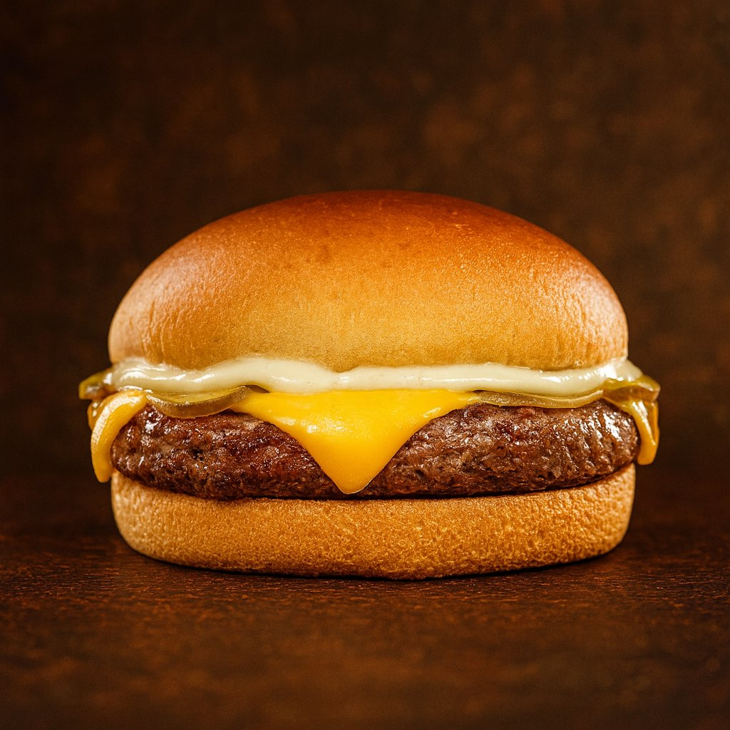 Pão macio, carne suculenta de 130g, queijo prato derretido e nossa irresistível maionese artesanal da casa.