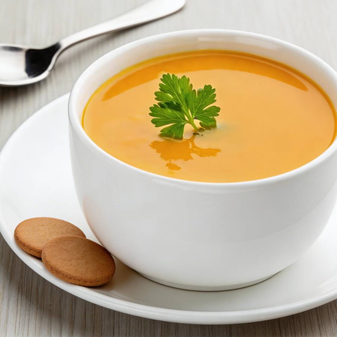 Creme de legumes e pão francês