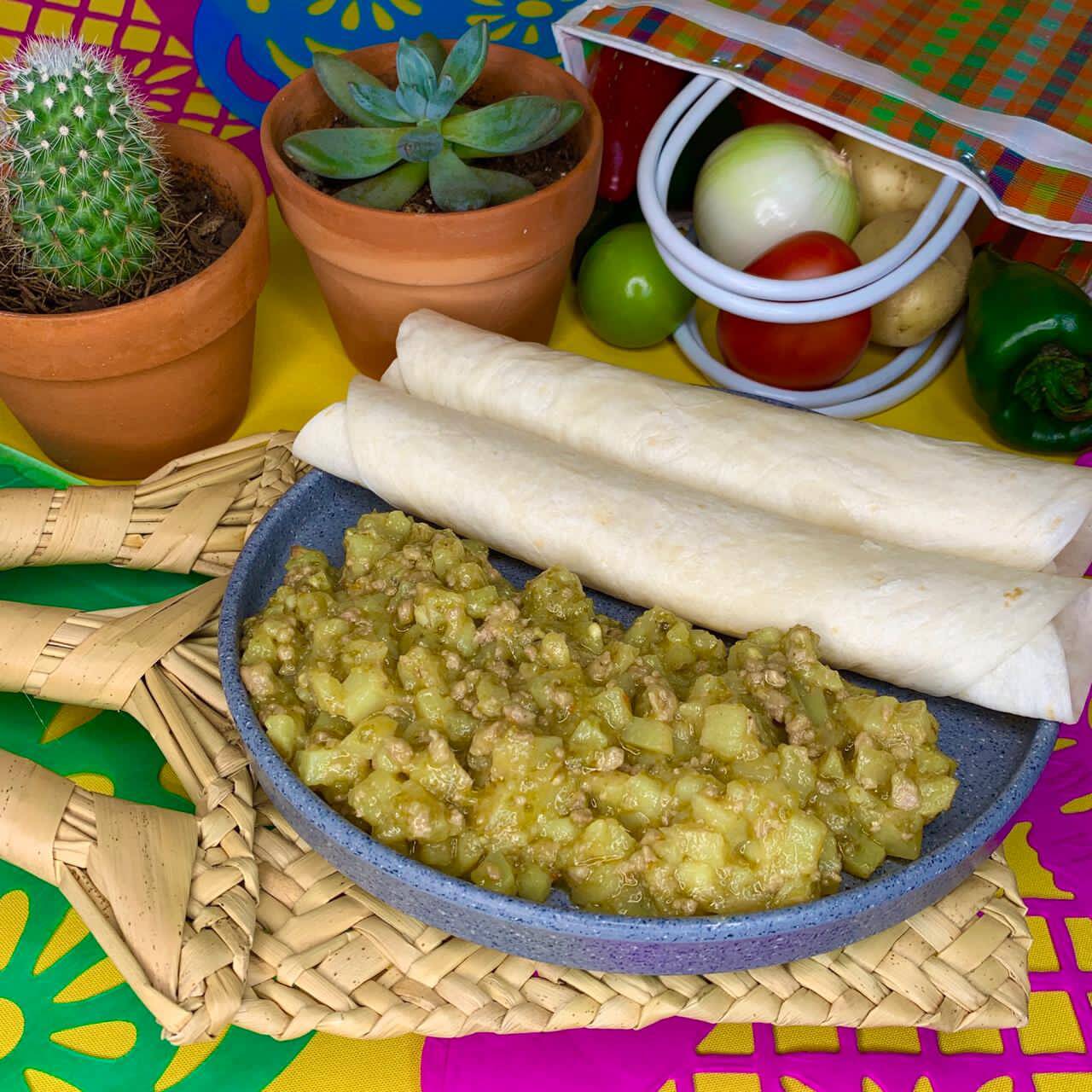 Burrito picadillo verde