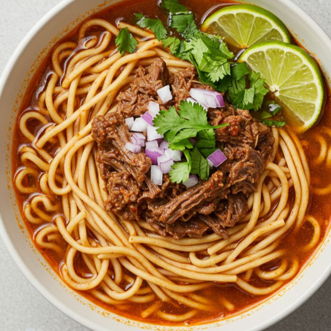 Paquete 4 /Birria Ramen + 2 Tacos De Birria + Coca