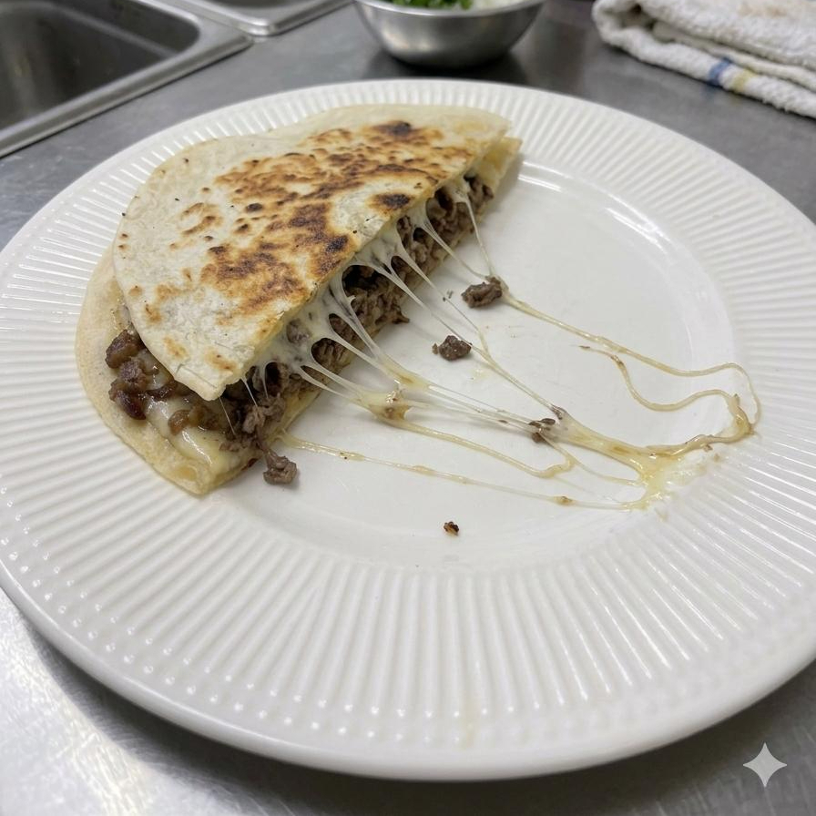 MEDIA GRINGA DE BISTEC CON QUESO ASADERO