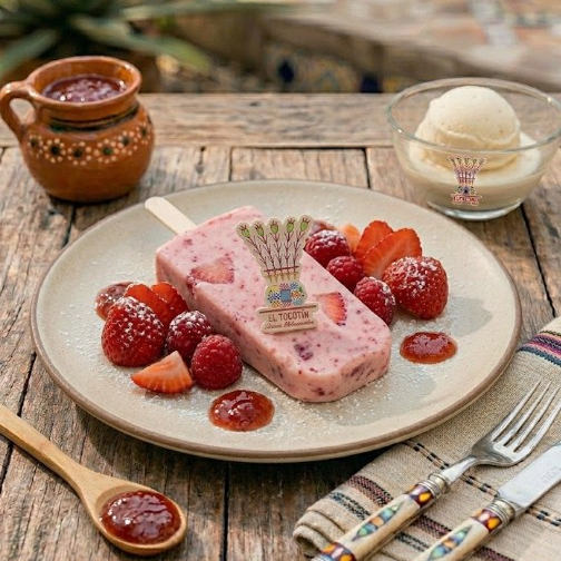 Paleta Fresas con Crema