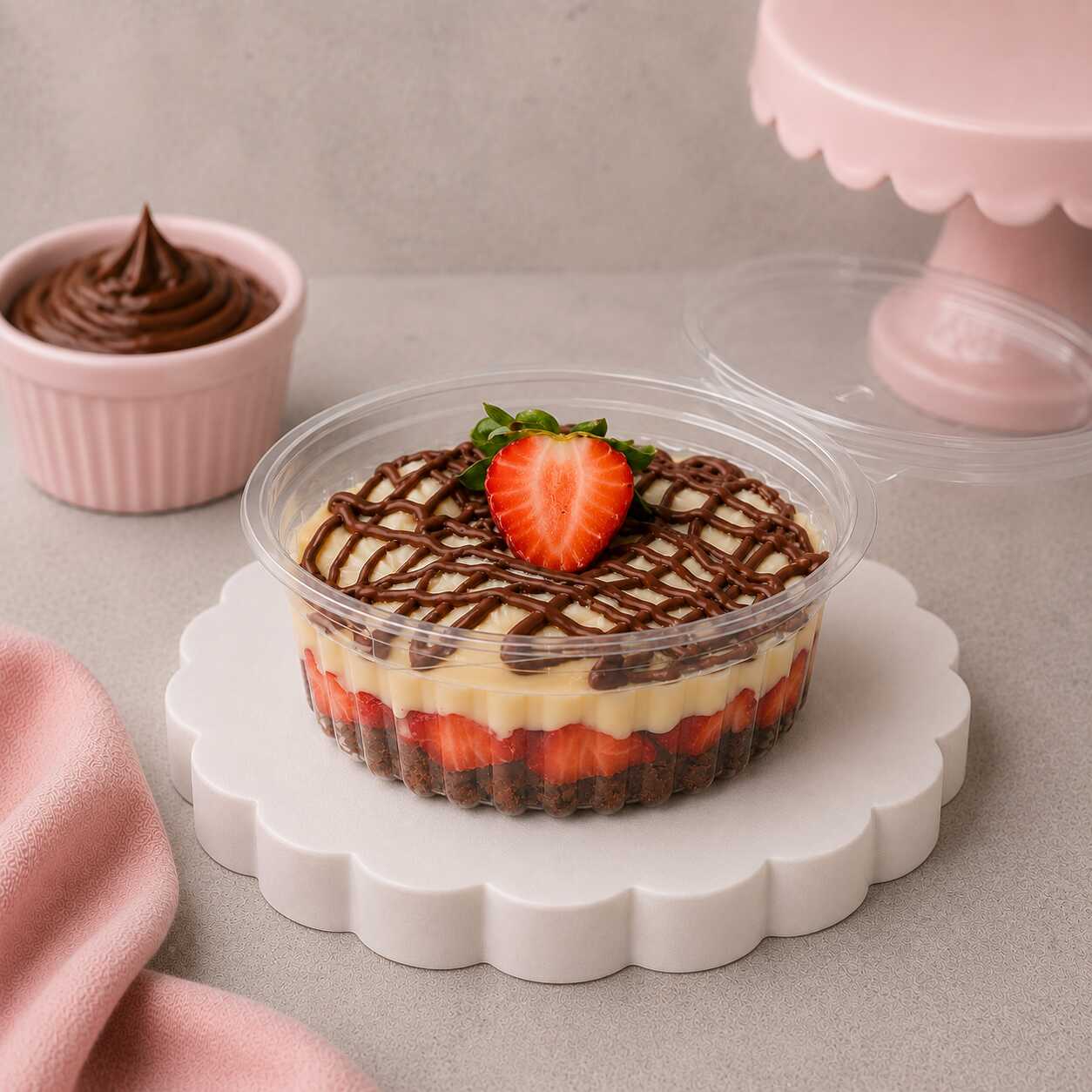 Camadas de brownie super chocolatudo, morangos fresquinhos, brigadeiro de Ninho extremamente cremoso e uma deliciosa camada de creme de avelã em fios.
Cada colherada é o equilíbrio perfeito entre o sabor intenso do brownie, a leveza do morango e a cremosidade dos recheios.
💝 Feito artesanalmente pela Srta Choco Doceria para transformar qualquer momento em uma experiência deliciosa.
Peso 270 gramas