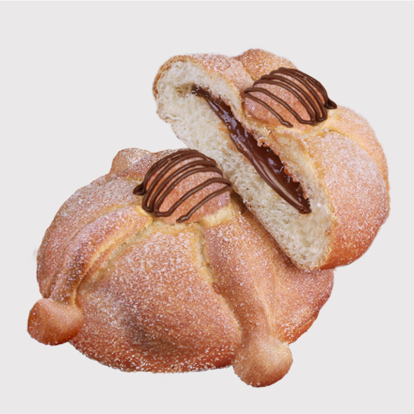 Pan de muerto relleno de crema de avellana Mini