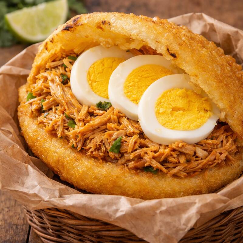 AREPA DE HUEVO CON POLLO