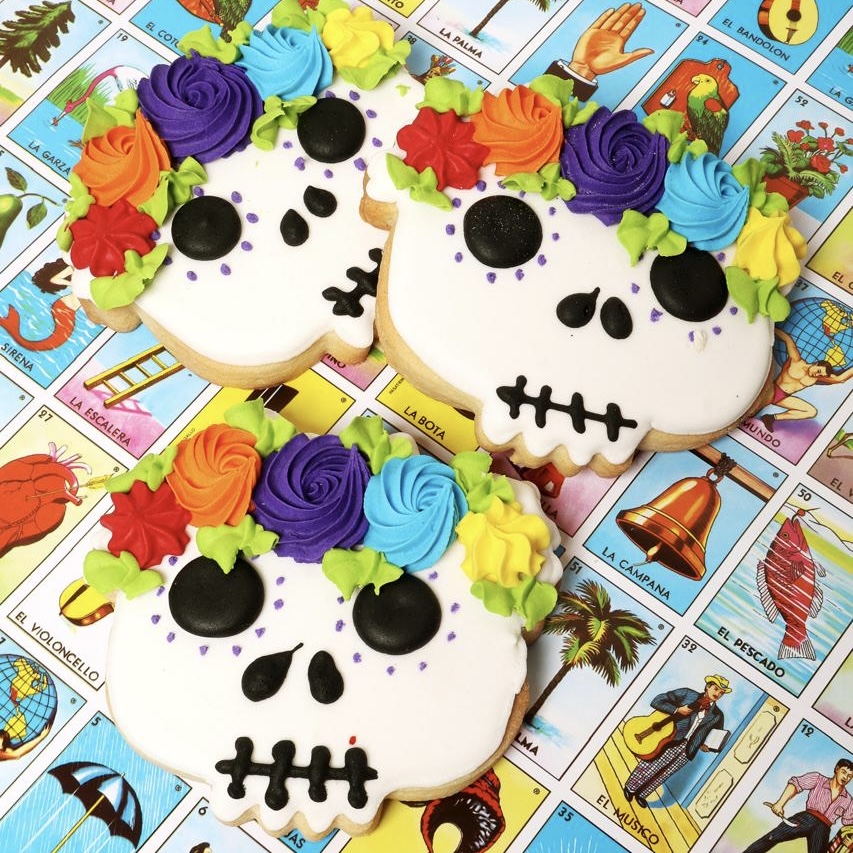 Galleta Catrina con flores