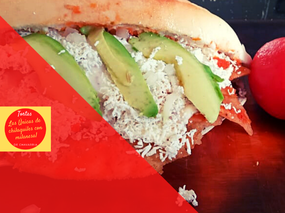 Única Torta de Chilaquiles ROJOS con Milanesa