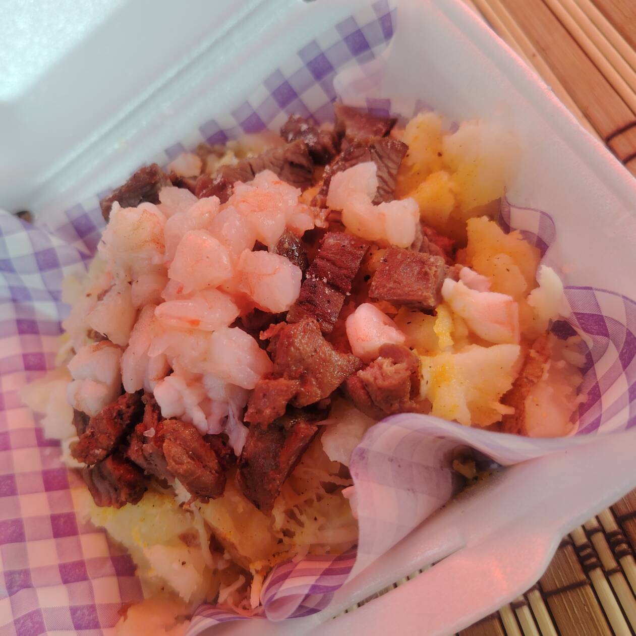 Arrachera y Camarón