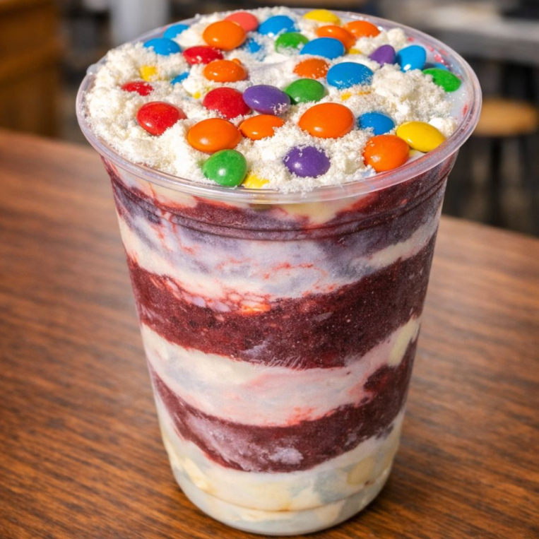 Açaí extremamente cremoso com leite condensado e leite Ninho em todas as camadas do seu copo pra cada colherada ser perfeita!