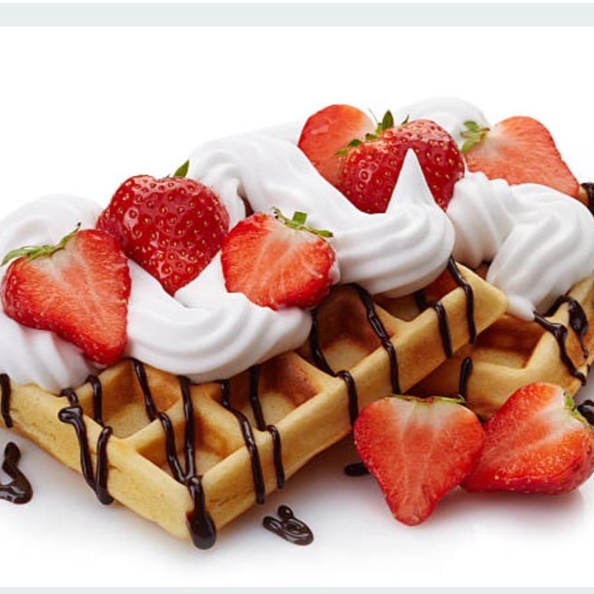 Waffles con Fresa