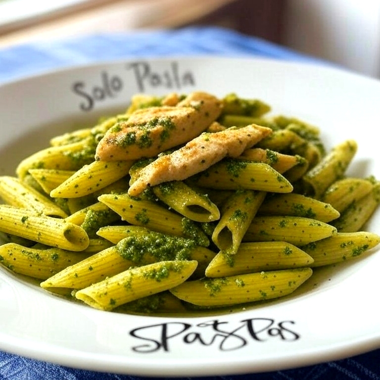 Penne al Pesto + Pollo y Ensalada