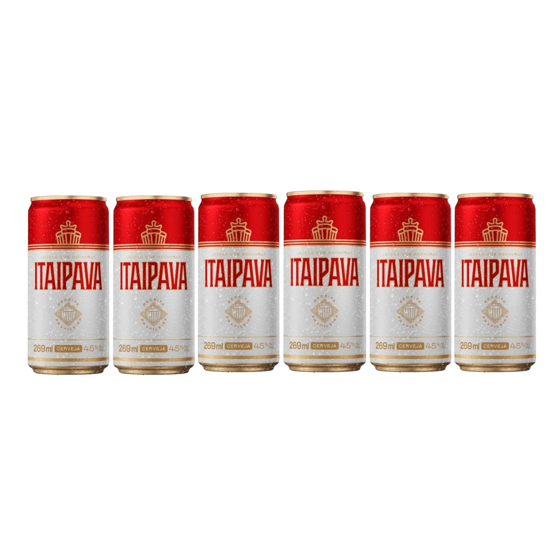 Combo com 6 unidades Latas Itaipava 269ml
