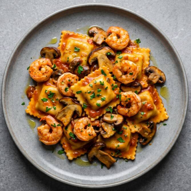 Ravioles en salsa maremonti