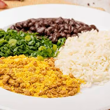 Arroz, Feijão, Couve Mineira e Farofa- Vegano Sem Carne