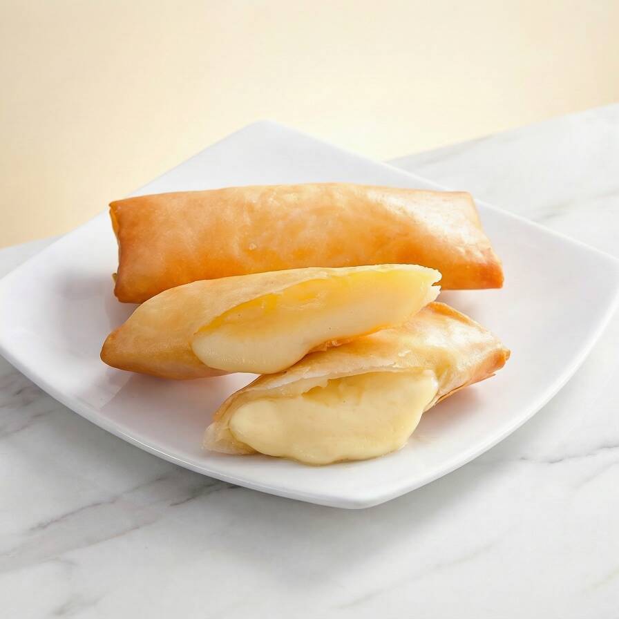 Massa fina e crocante recheada com queijo mussarela