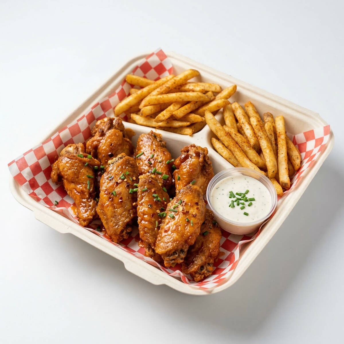 Alitas Individual (8 pzs) + Papas o Aros