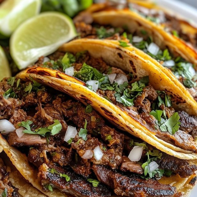 3 Tacos de Barbacoa de Res + Consome