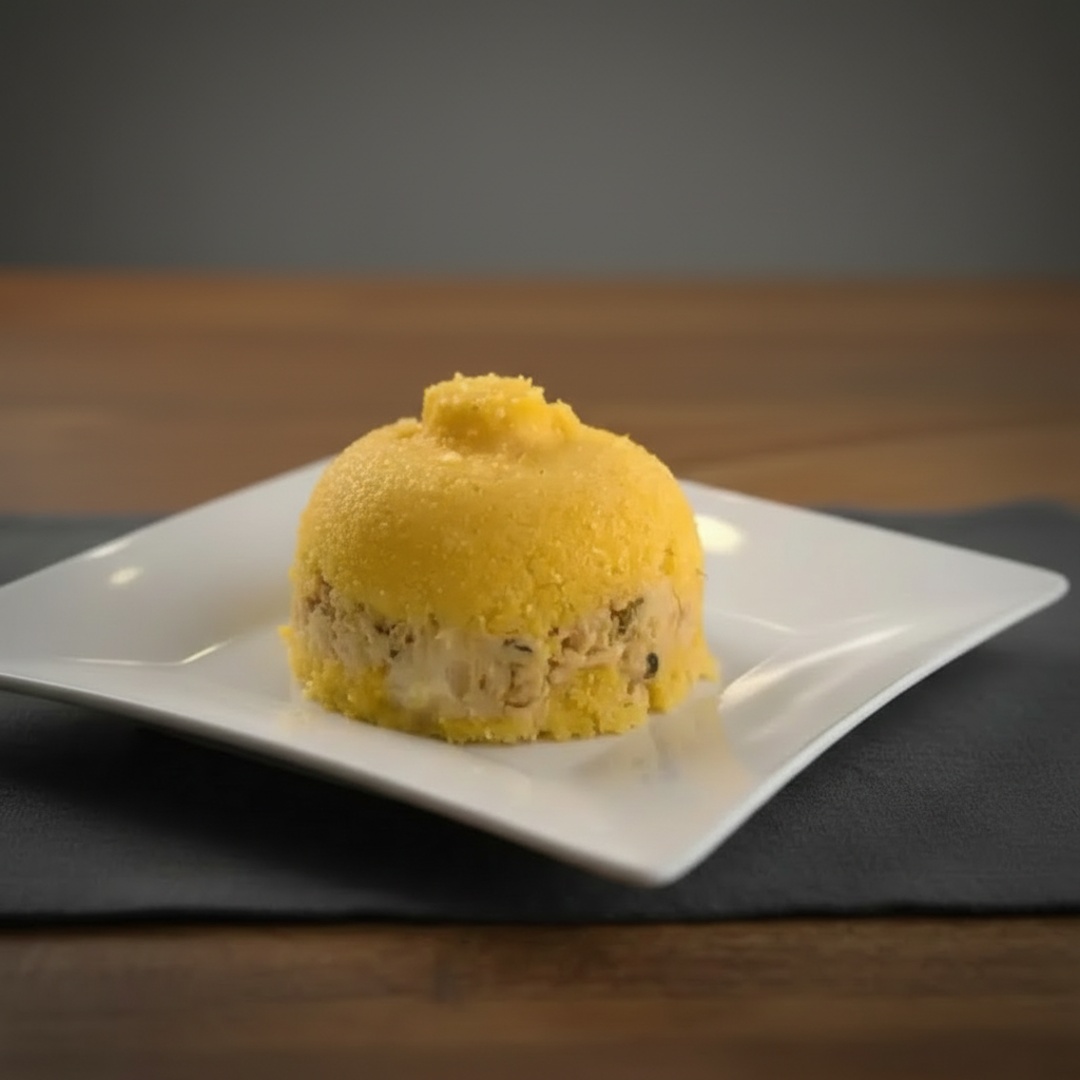 Cuscuz acompanhado de frango desfiado com requeijão cremoso, fica leve e saboro.