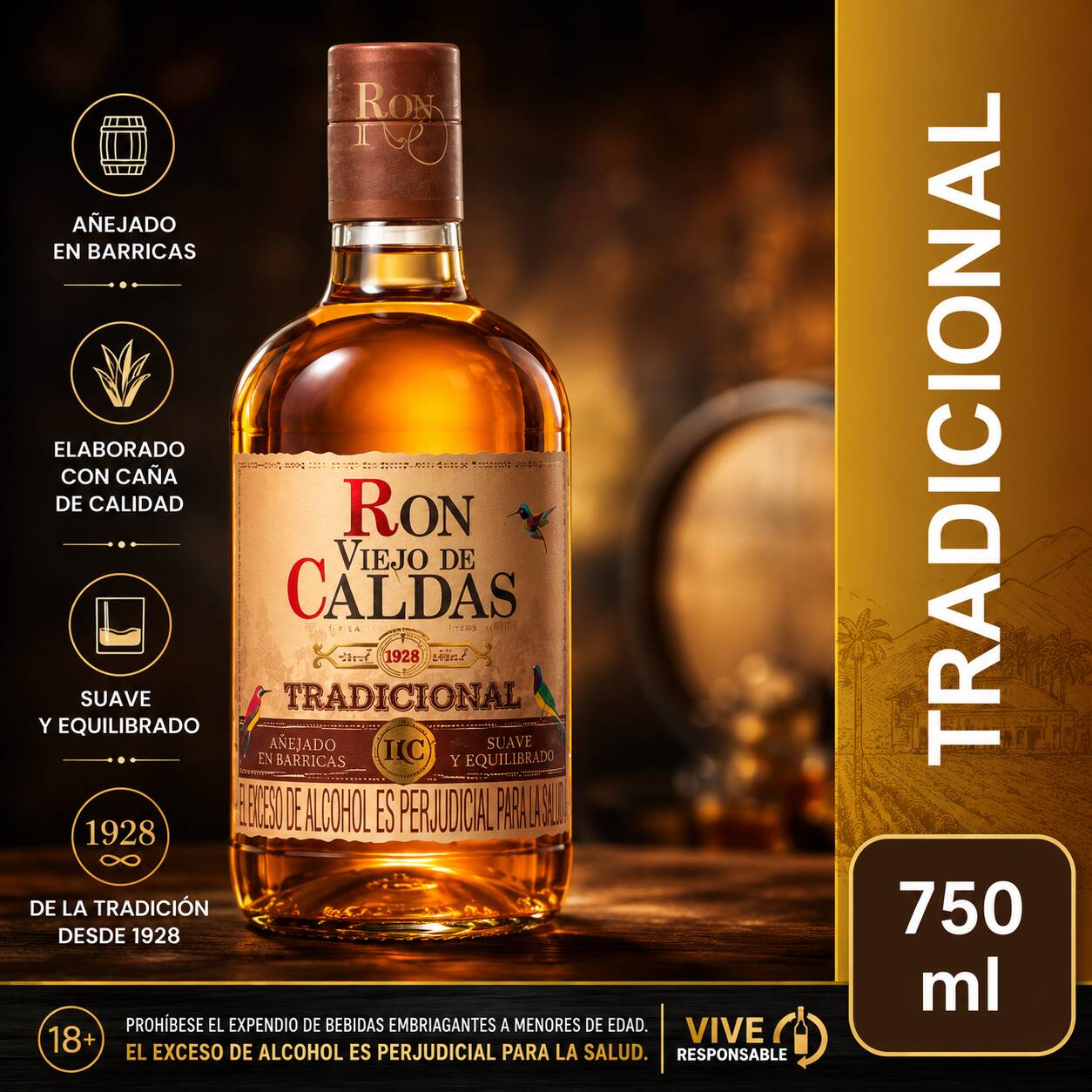 RON Viejo de Caldas X750ml