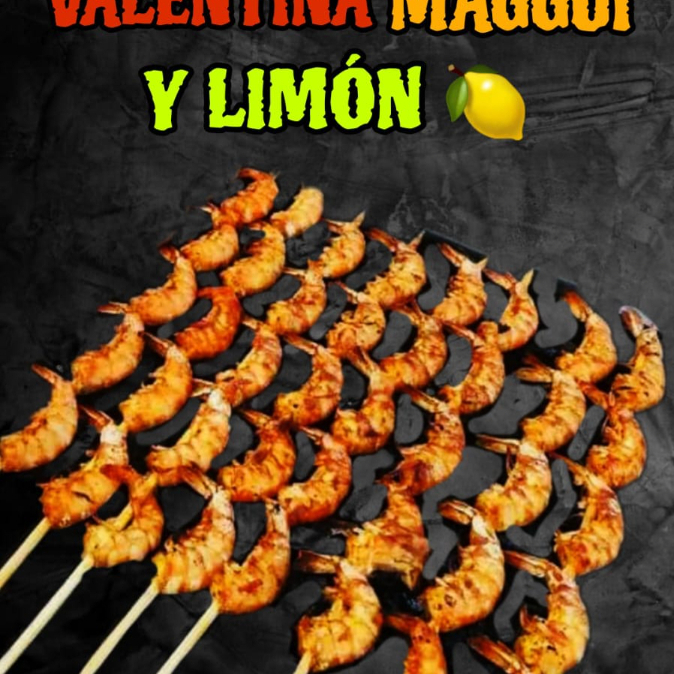 BROCHETA Camarón CON Valentina Maggui y Limón