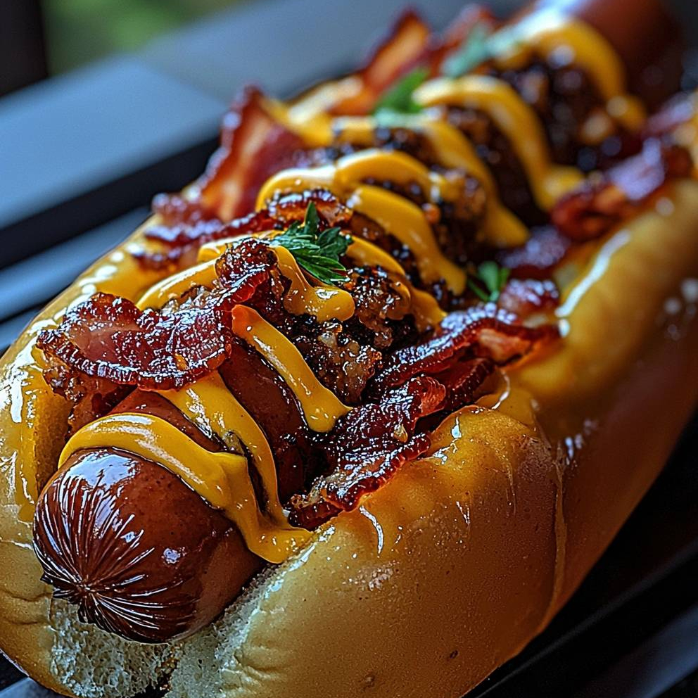 Hot dog con tocino
