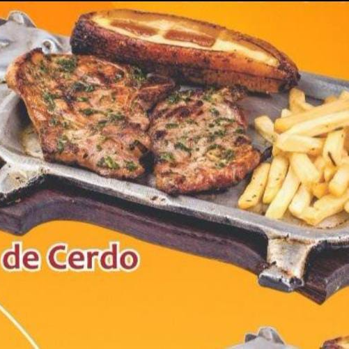 CHULETON BBQ + JUGO + POSTRE