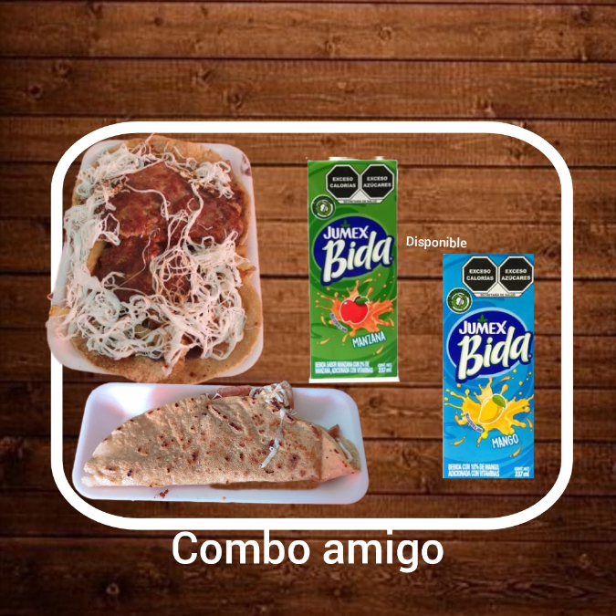 Taco Enchilado+Quesadilla+2 Jugos